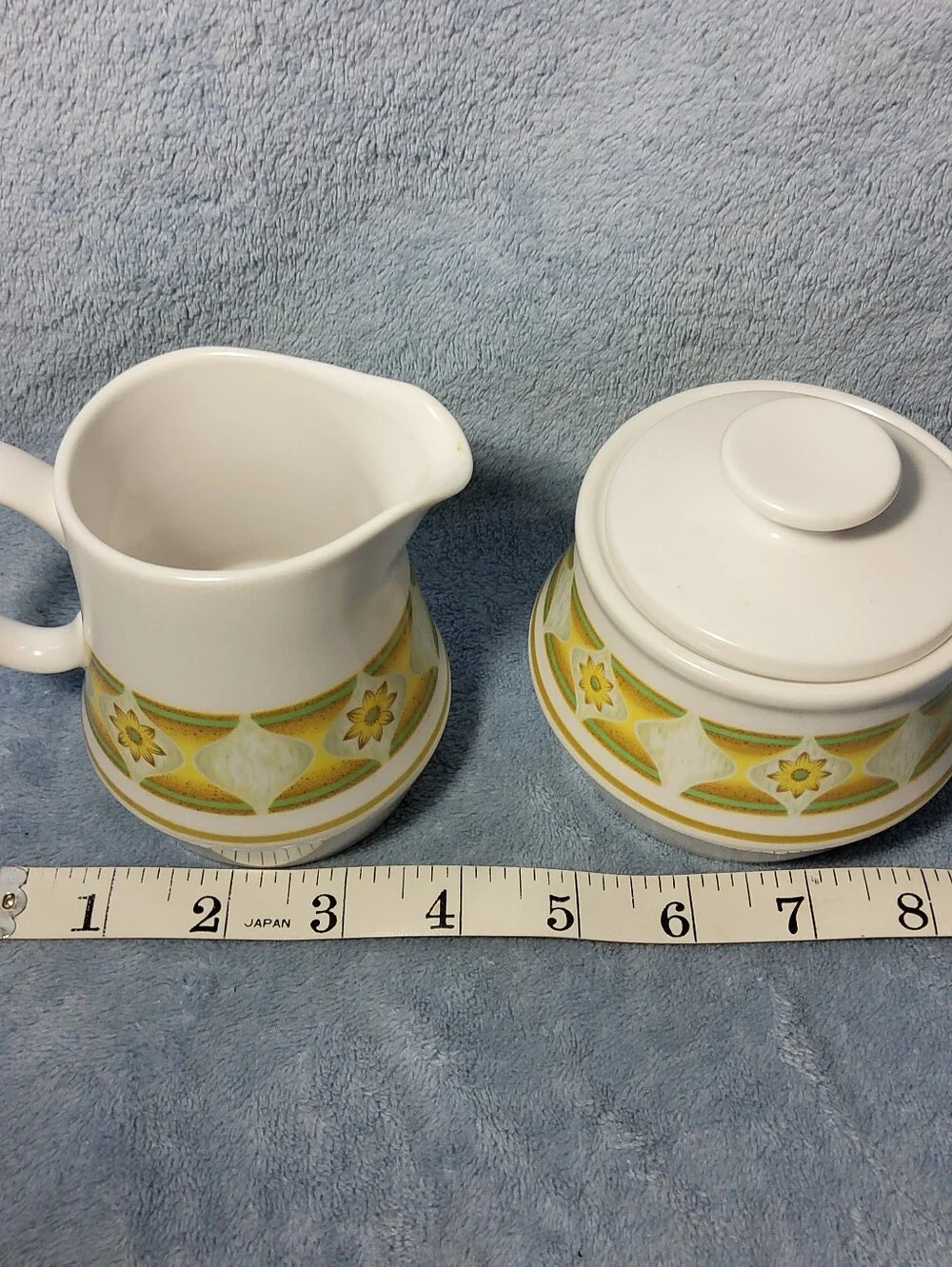 Vintage 1970's Noritake Progression Sunglow 9042 China Sugar & Creamer Dish Set